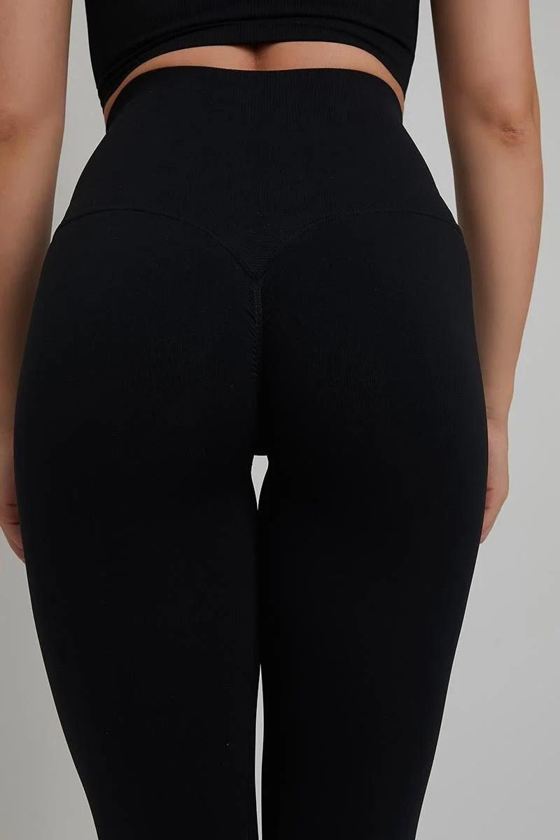 Leggings Push Up a Zampa di Elefante Nero