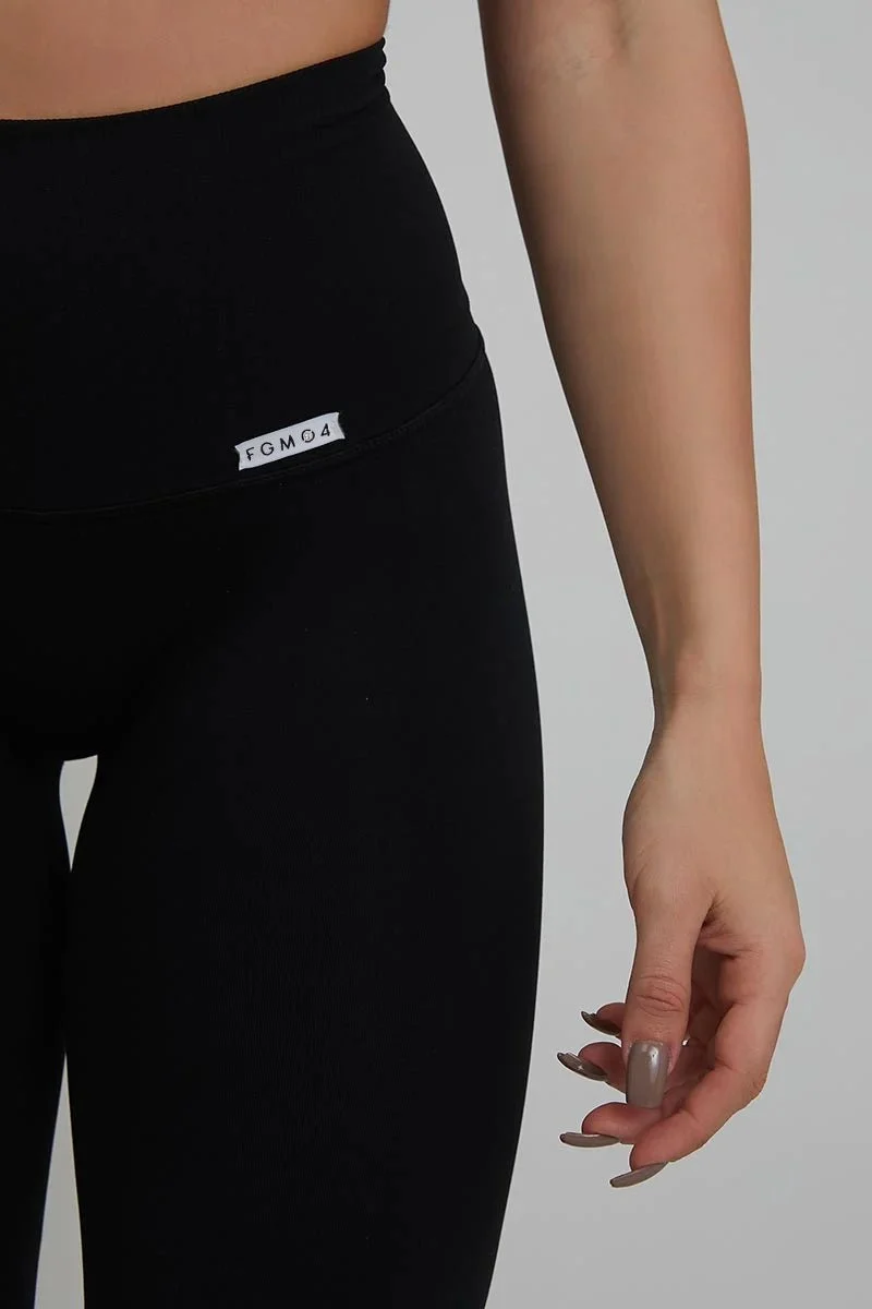 Leggings Push Up a Zampa di Elefante Nero