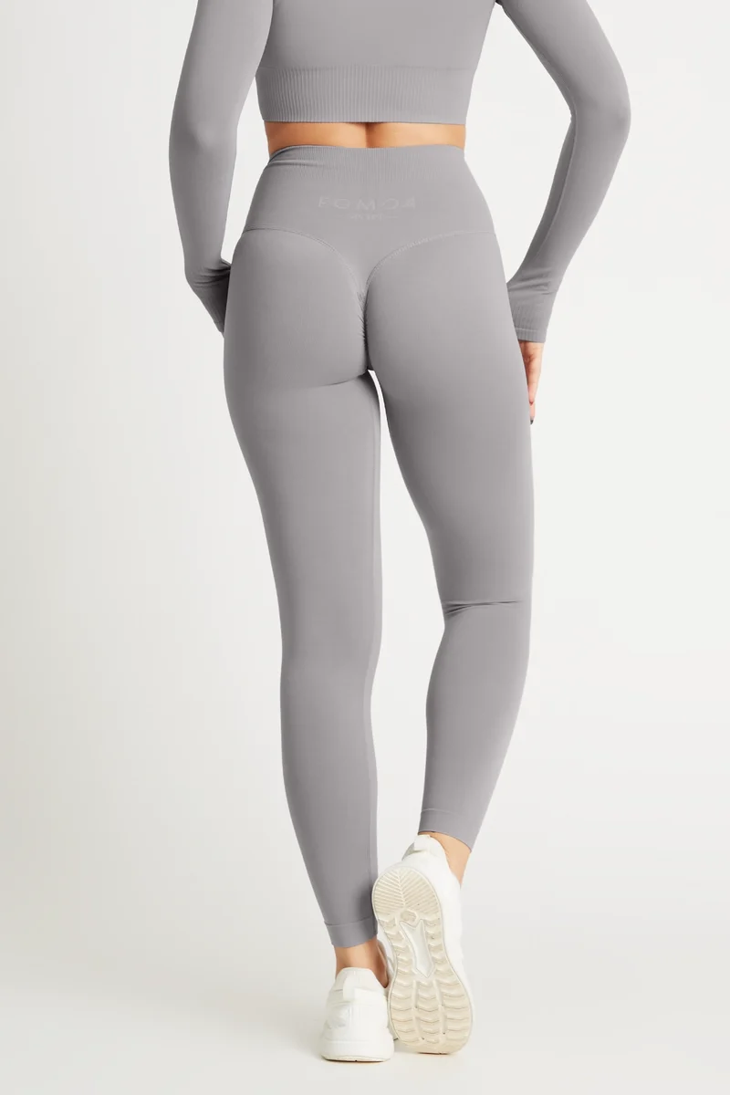 Leggings Push Up Gym Fashion Grigio Silver