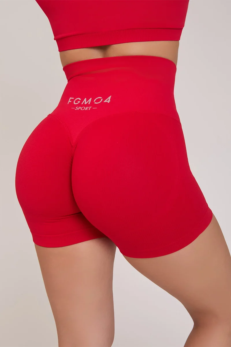Shorts Push Up Calipso Rosso Lampone Costine