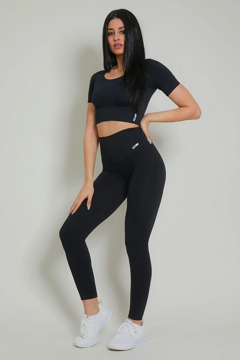 Leggings Push Up Calipso Nero Costine