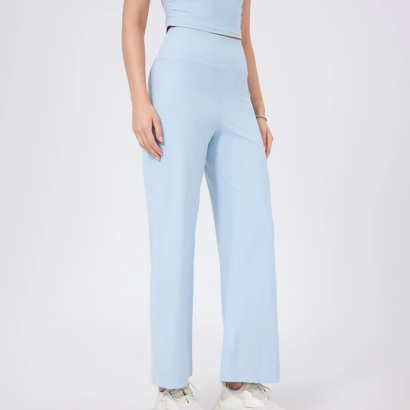 Olivenorma Vielseitige, gerade geschnittene Stretch-Yogahose mit mittlerer Taille