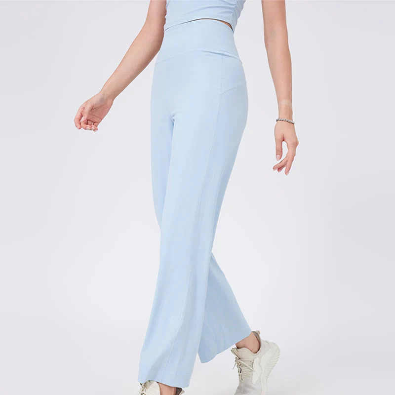 Olivenorma Vielseitige, gerade geschnittene Stretch-Yogahose mit mittlerer Taille