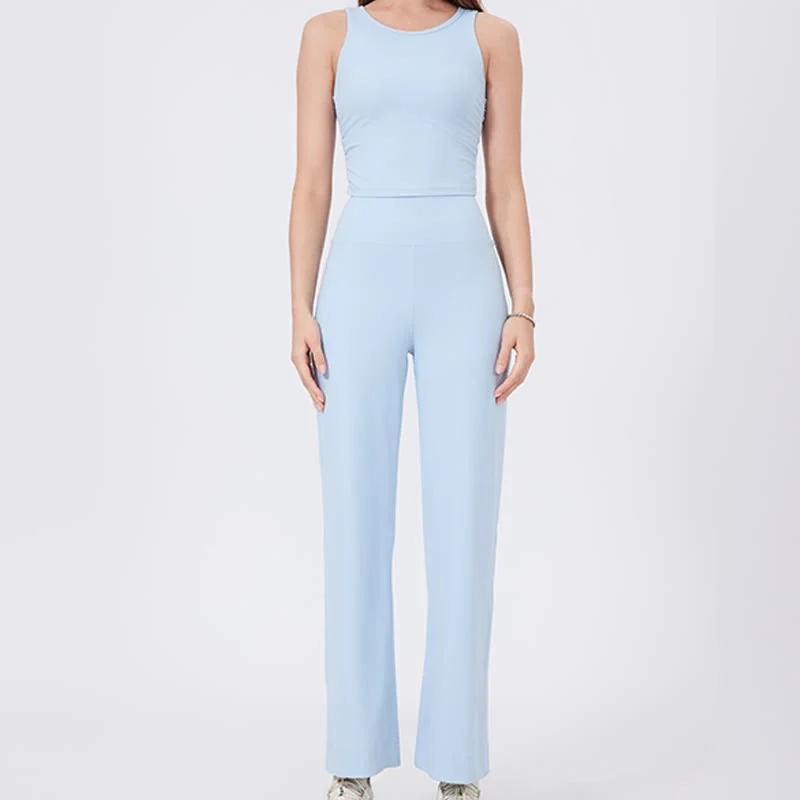Olivenorma Vielseitige, gerade geschnittene Stretch-Yogahose mit mittlerer Taille