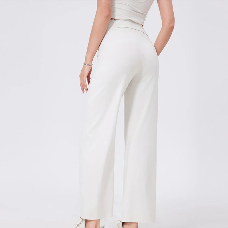 Olivenorma Vielseitige, gerade geschnittene Stretch-Yogahose mit mittlerer Taille