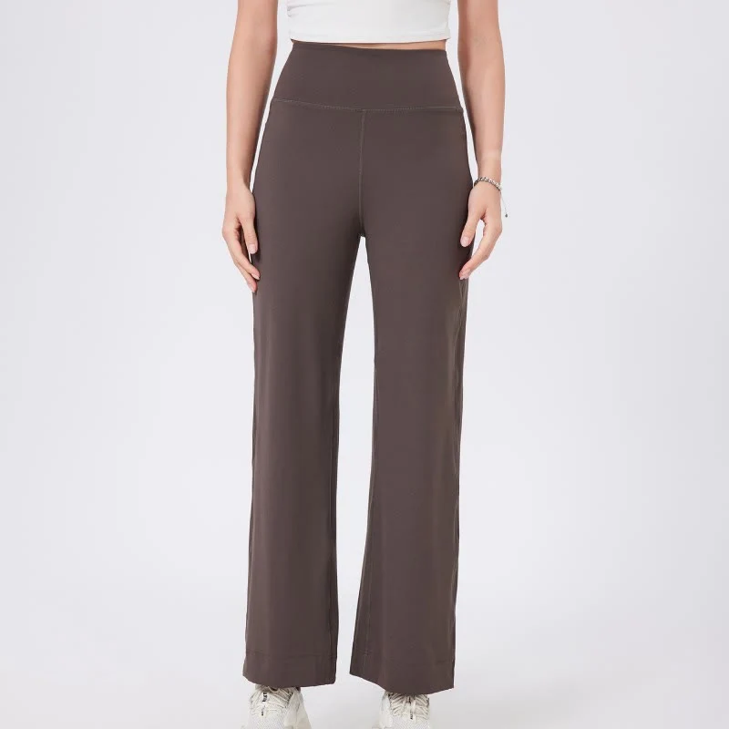 Olivenorma Vielseitige, gerade geschnittene Stretch-Yogahose mit mittlerer Taille