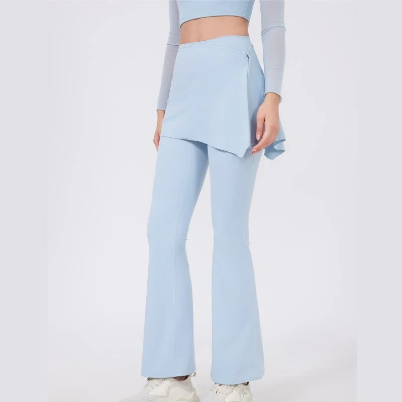 Olivenorma – Leggings mit weitem Bein und ausgestelltem Bein, 2-teiliges Set mit Hüftbedeckung und Yogahose