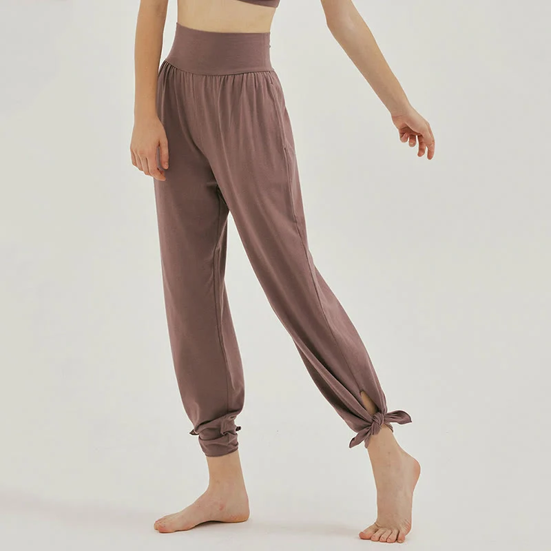 Olivenormafor Jogginghose mit hoher Taille und lockerer Passform, Yogahose mit weitem Bein
