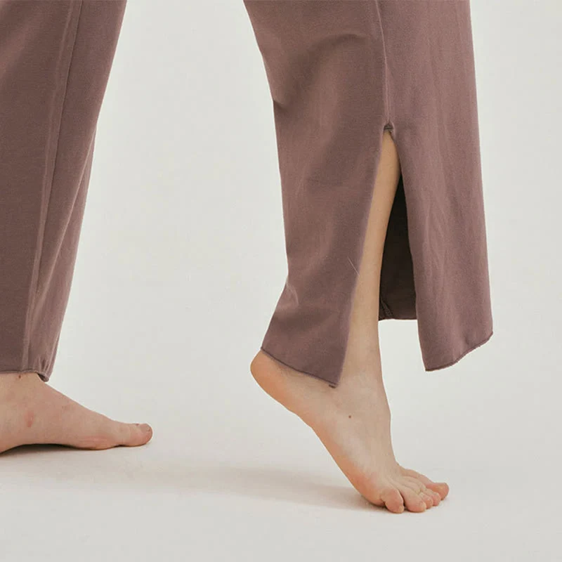 Olivenormafor Jogginghose mit hoher Taille und lockerer Passform, Yogahose mit weitem Bein