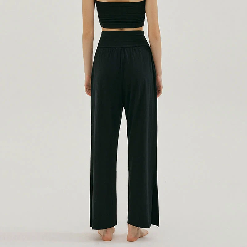 Olivenormafor Jogginghose mit hoher Taille und lockerer Passform, Yogahose mit weitem Bein