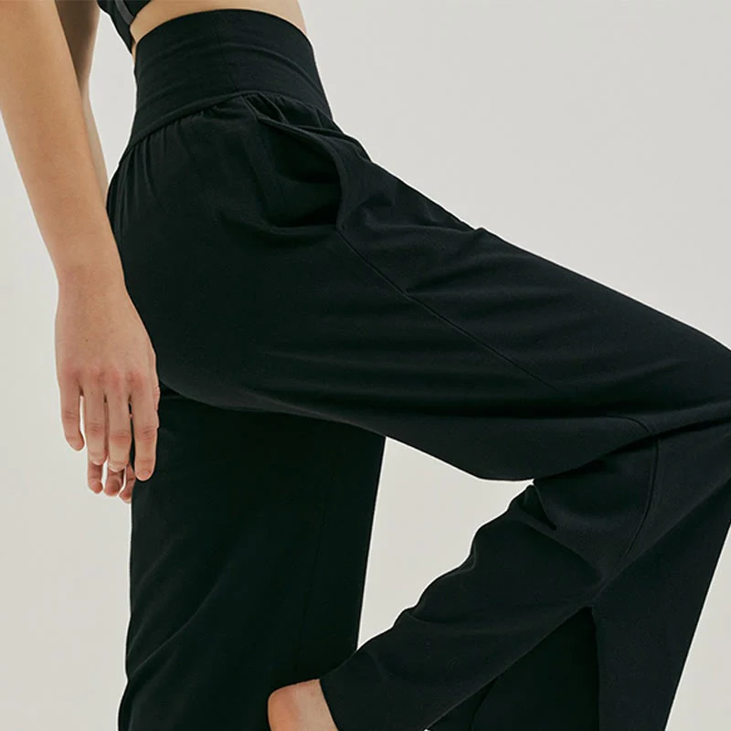 Olivenormafor Jogginghose mit hoher Taille und lockerer Passform, Yogahose mit weitem Bein