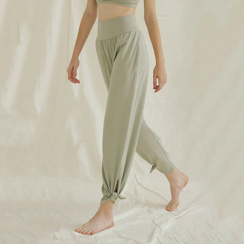 Olivenormafor Jogginghose mit hoher Taille und lockerer Passform, Yogahose mit weitem Bein
