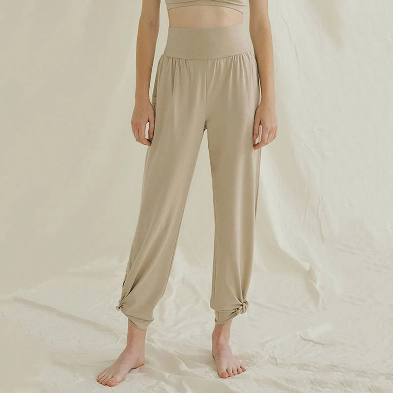 Olivenormafor Jogginghose mit hoher Taille und lockerer Passform, Yogahose mit weitem Bein