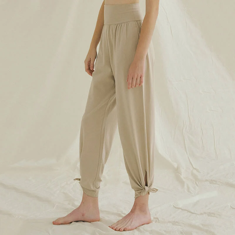 Olivenormafor Jogginghose mit hoher Taille und lockerer Passform, Yogahose mit weitem Bein