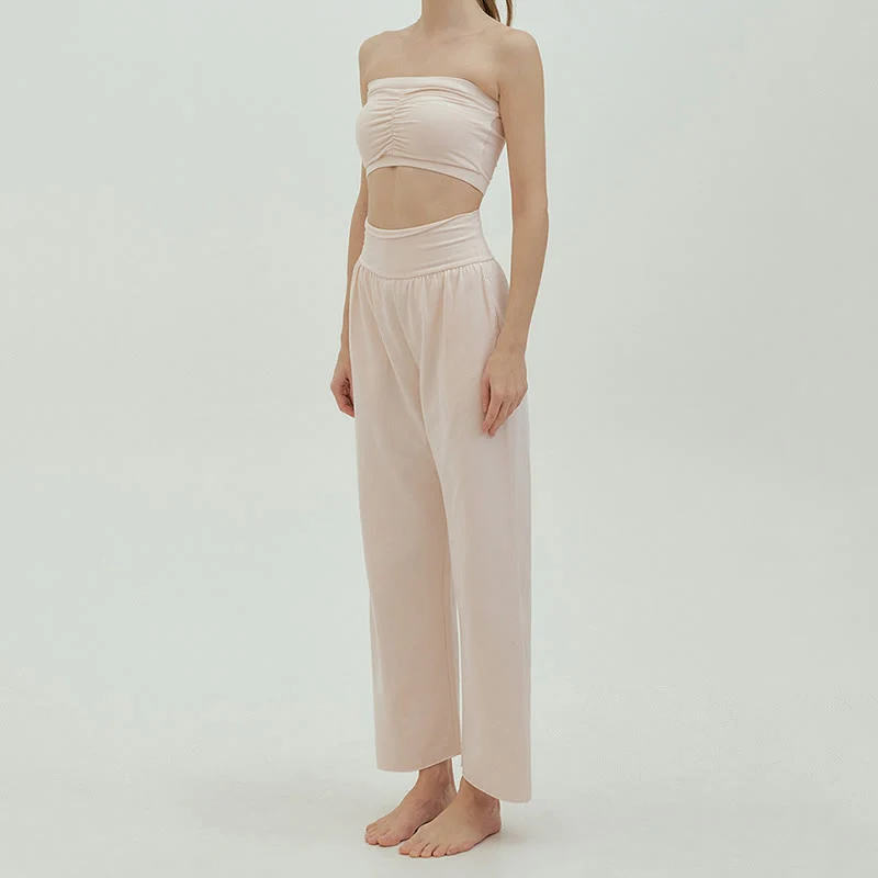 Olivenormafor Jogginghose mit hoher Taille und lockerer Passform, Yogahose mit weitem Bein