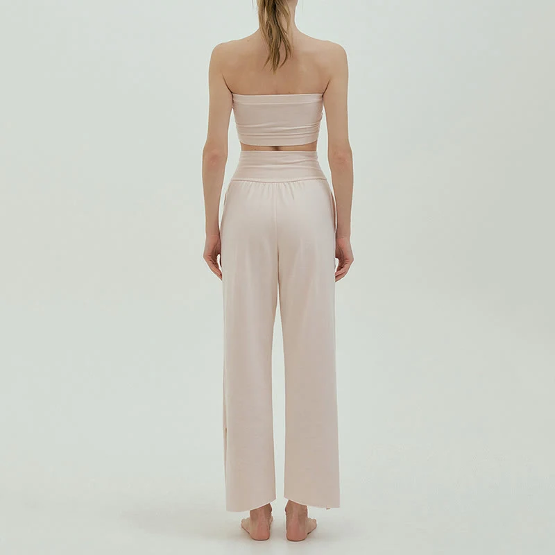 Olivenormafor Jogginghose mit hoher Taille und lockerer Passform, Yogahose mit weitem Bein