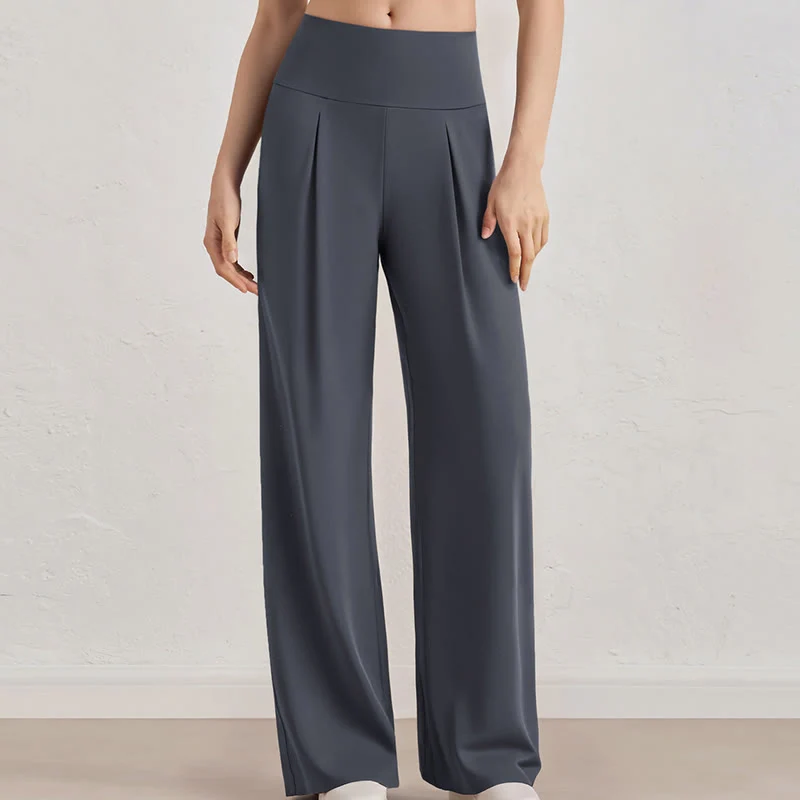 Olivenorma Hose mit weitem Bein, Stretch, lässige Loungehose, Yogahose
