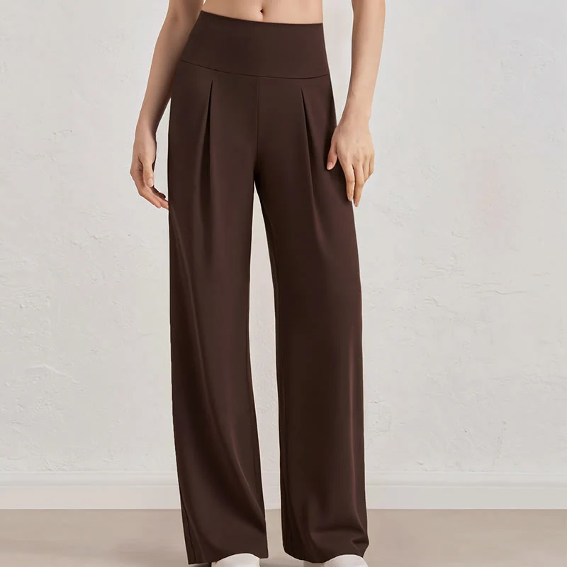Olivenorma Hose mit weitem Bein, Stretch, lässige Loungehose, Yogahose