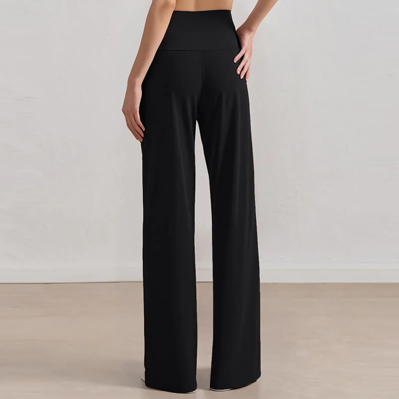 Olivenorma Hose mit weitem Bein, Stretch, lässige Loungehose, Yogahose