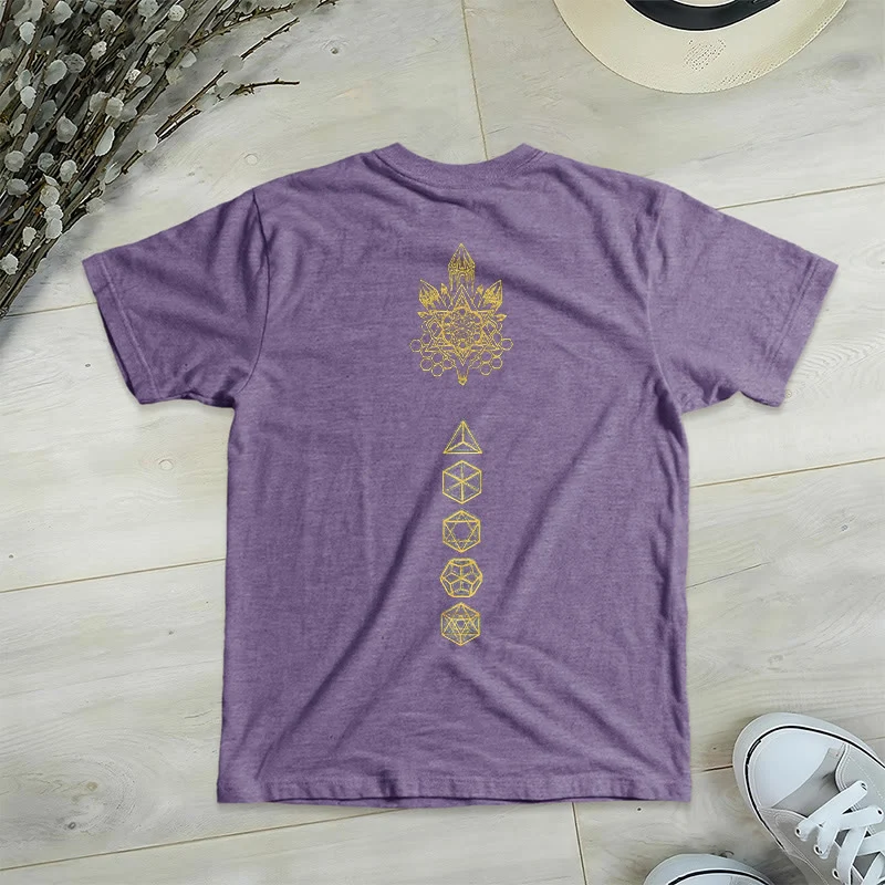 Olivenorma Soft Graphic Tee Metatrons Würfel V-Ausschnitt Spirituelle T-Shirts