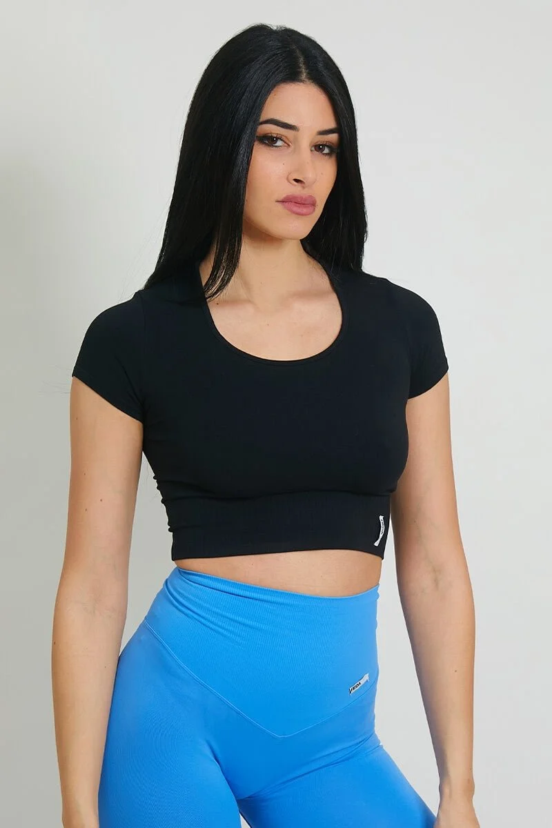 T-Shirt Crop Top Nero