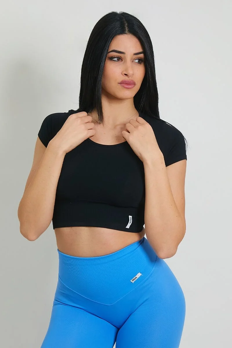 T-Shirt Crop Top Nero