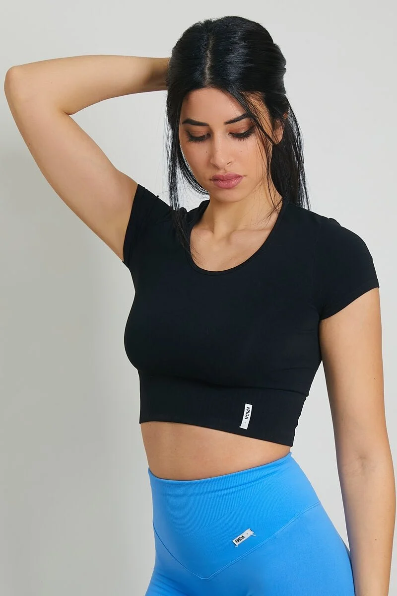 T-Shirt Crop Top Nero