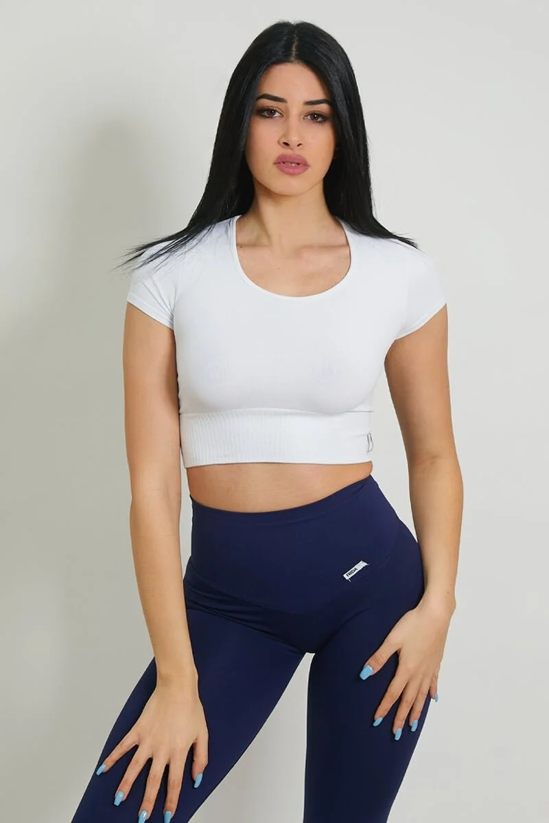 T-Shirt Crop Top Bianco