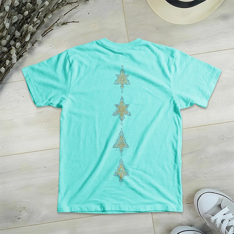 Olivenorma Metatros Würfelsymbol Heilige Geometrie Heilung Tee V-Ausschnitt Spirituelles T-Shirt