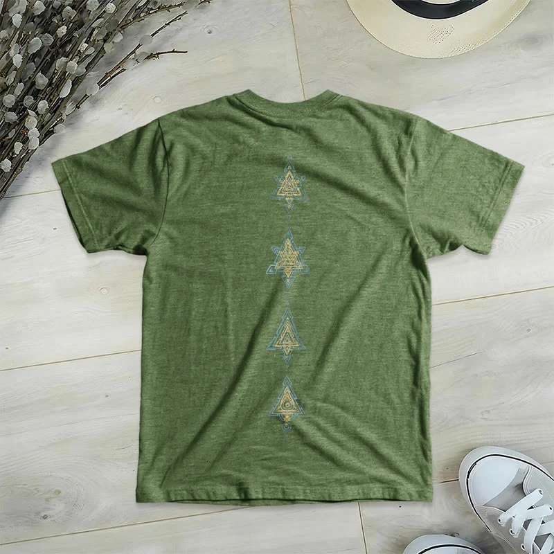 Olivenorma Metatros Würfelsymbol Heilige Geometrie Heilung Tee V-Ausschnitt Spirituelles T-Shirt