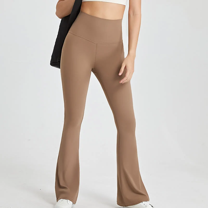 Olivenorma Damen-Workout-Leggings mit ausgestelltem Bein und hoher Taille