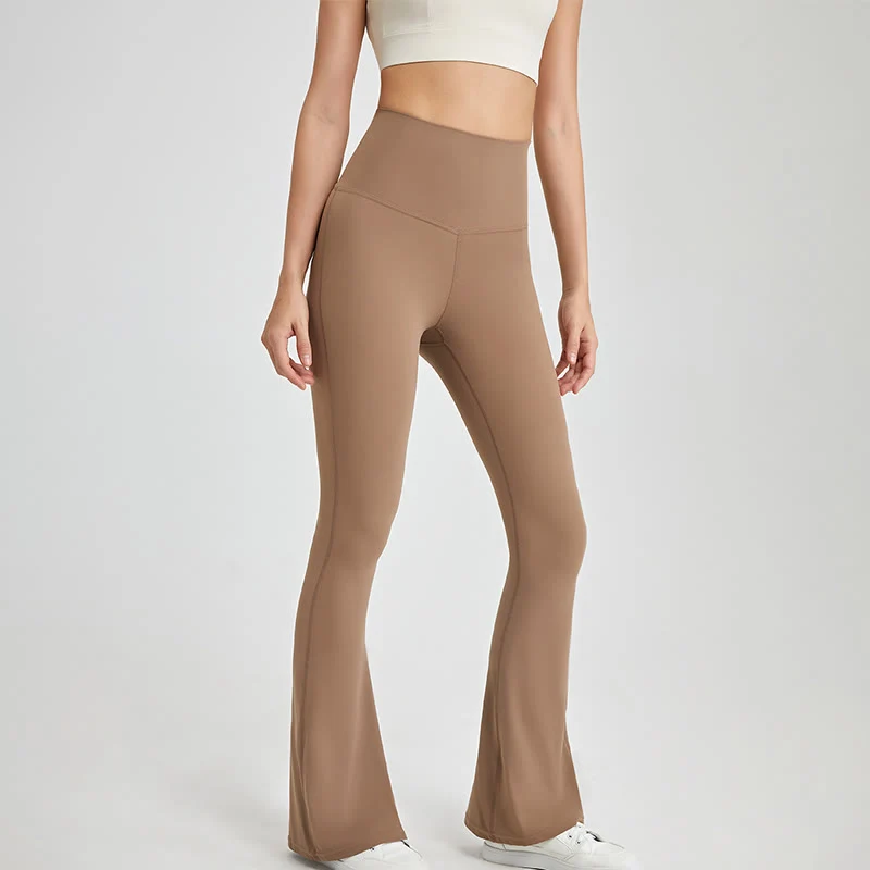 Olivenorma Damen-Workout-Leggings mit ausgestelltem Bein und hoher Taille