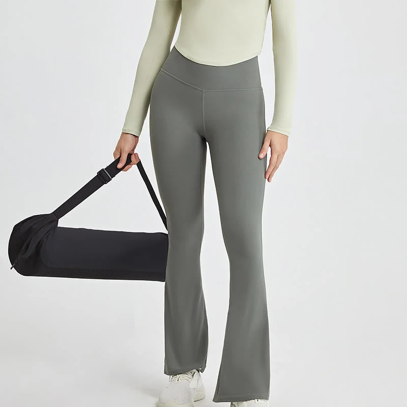 Olivenorma Damen-Workout-Leggings mit ausgestelltem Bein und hoher Taille
