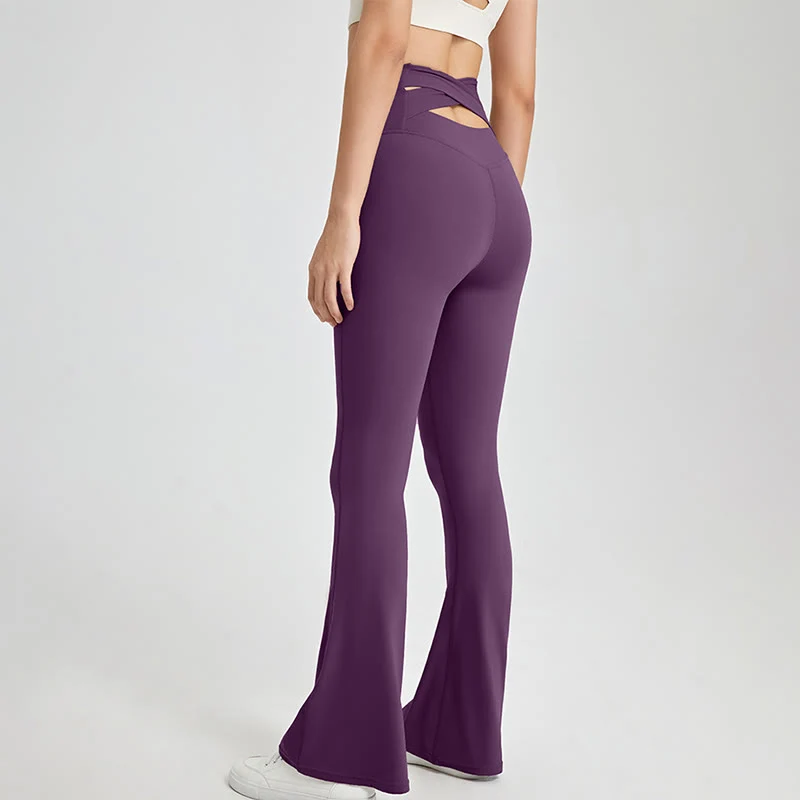 Olivenorma Damen-Workout-Leggings mit ausgestelltem Bein und hoher Taille