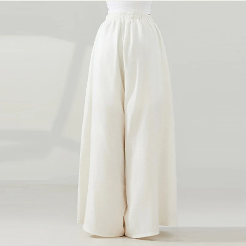 Olivenorma – Drapierte Yoga-Hose aus Viskose mit weitem Bein