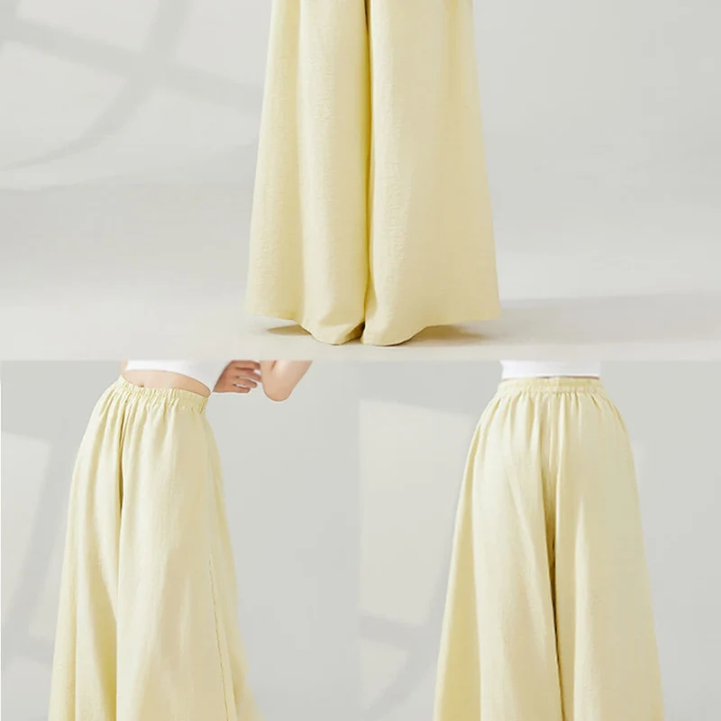Olivenorma – Drapierte Yoga-Hose aus Viskose mit weitem Bein
