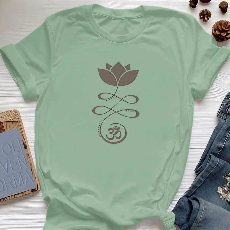 Olivenorma Yoga Lotusblume Om Symbol T-Shirt