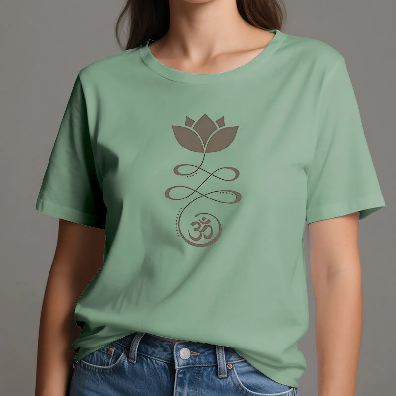 Olivenorma Yoga Lotusblume Om Symbol T-Shirt