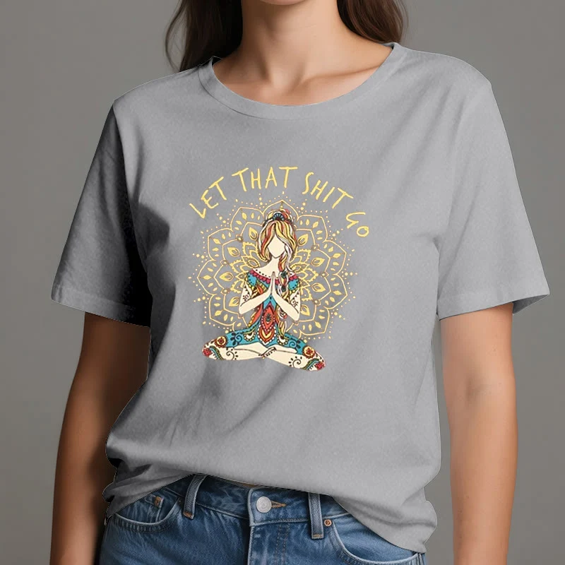 Olivenorma Yoga-Meditation-Sitz-T-Shirt "Let That Shit Go"