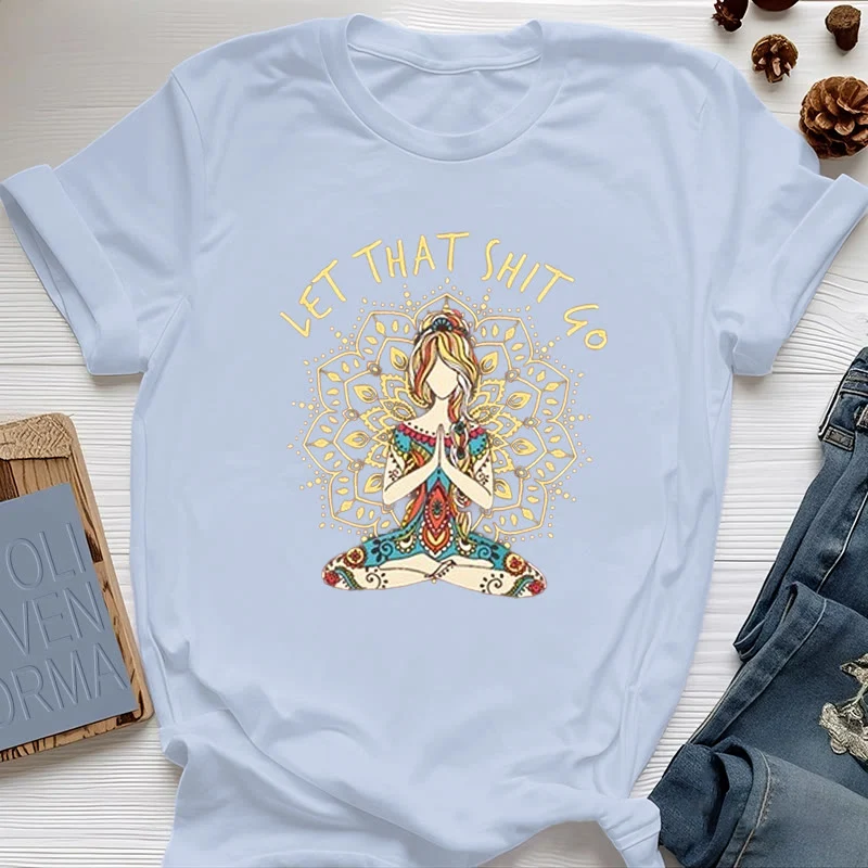 Olivenorma Yoga-Meditation-Sitz-T-Shirt "Let That Shit Go"