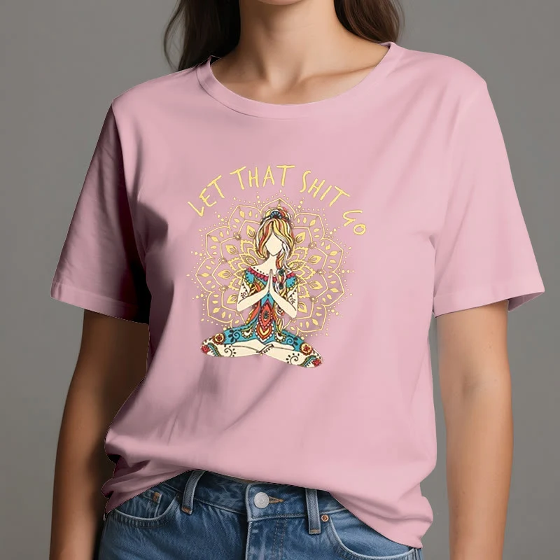 Olivenorma Yoga-Meditation-Sitz-T-Shirt "Let That Shit Go"