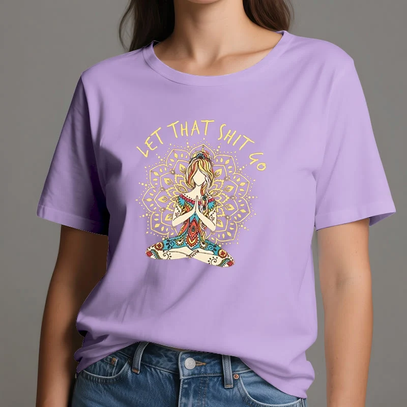 Olivenorma Yoga-Meditation-Sitz-T-Shirt "Let That Shit Go"