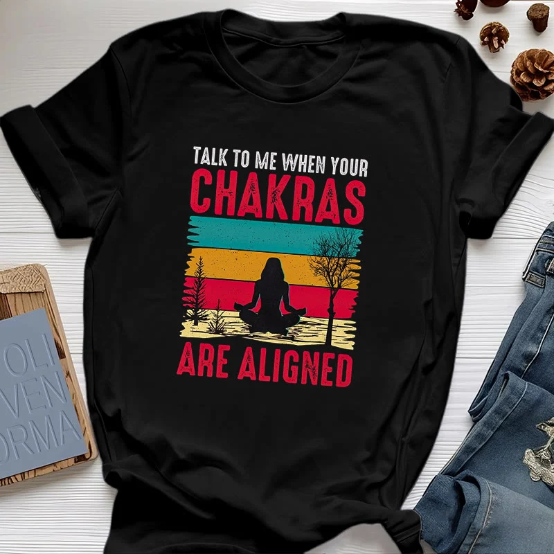 Olivenorma T-Shirt „Sprich mit mir, wenn deine Chakren ausgerichtet sind“