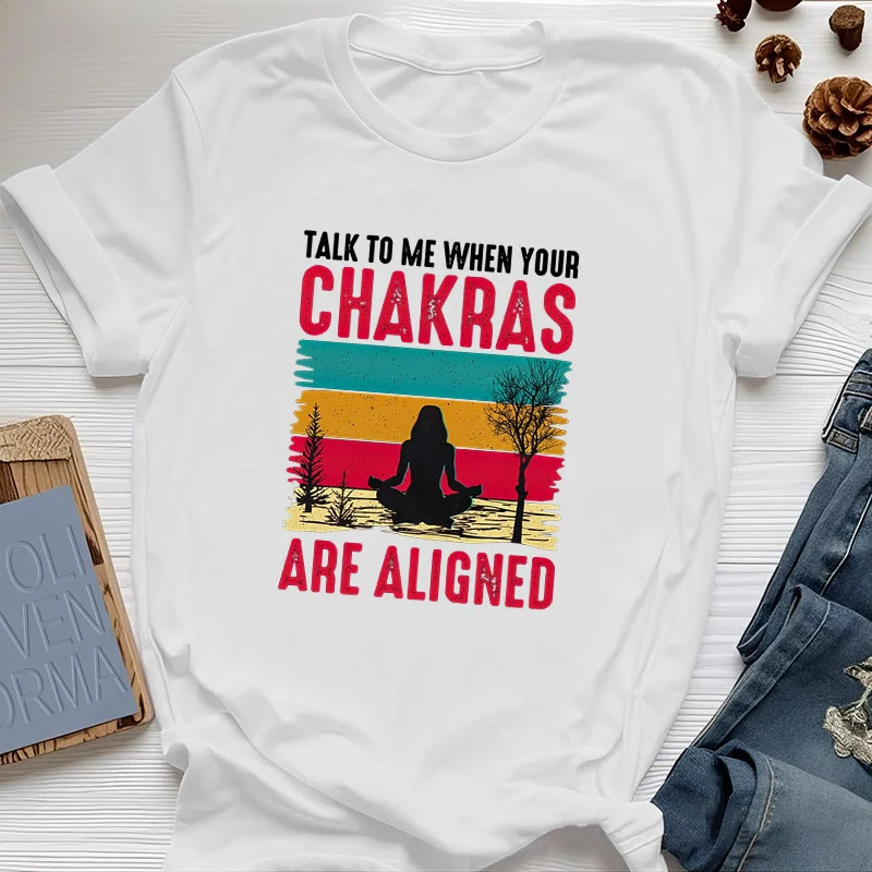 Olivenorma T-Shirt „Sprich mit mir, wenn deine Chakren ausgerichtet sind“