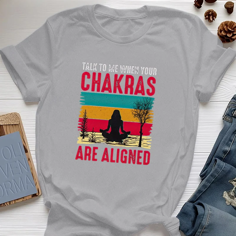 Olivenorma T-Shirt „Sprich mit mir, wenn deine Chakren ausgerichtet sind“
