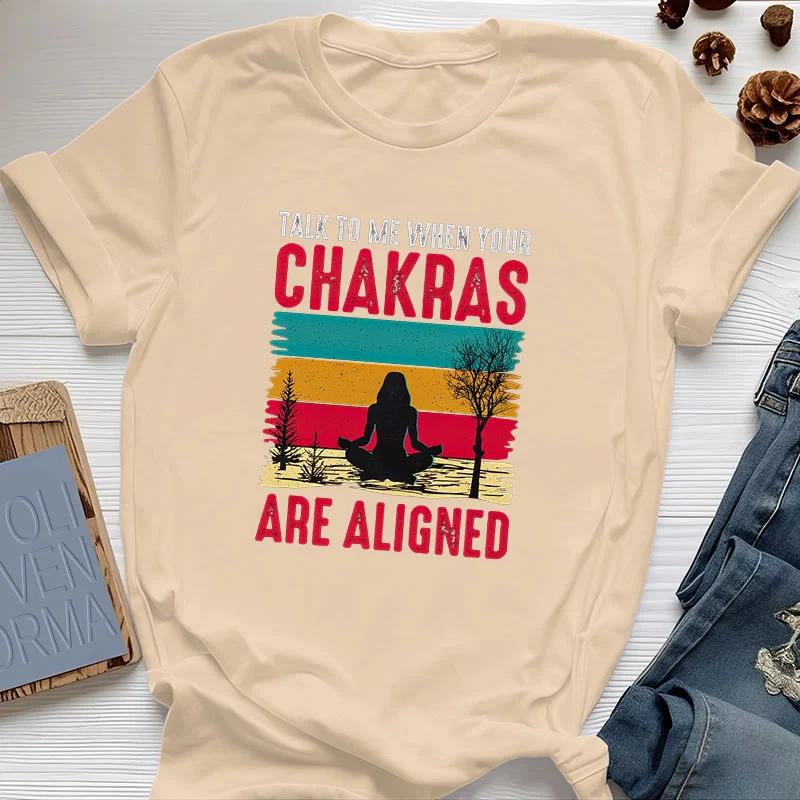 Olivenorma T-Shirt „Sprich mit mir, wenn deine Chakren ausgerichtet sind“