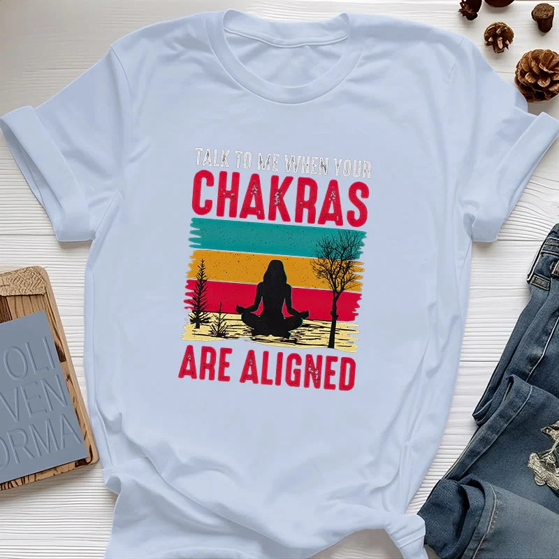 Olivenorma T-Shirt „Sprich mit mir, wenn deine Chakren ausgerichtet sind“