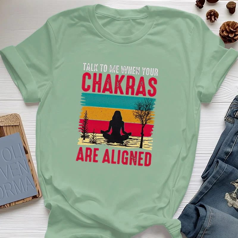 Olivenorma T-Shirt „Sprich mit mir, wenn deine Chakren ausgerichtet sind“
