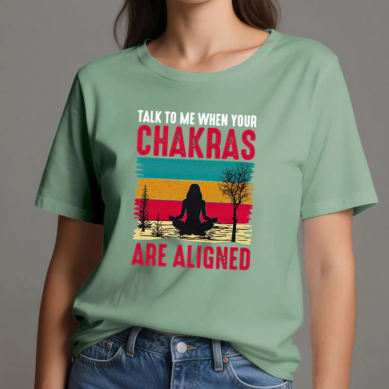 Olivenorma T-Shirt „Sprich mit mir, wenn deine Chakren ausgerichtet sind“