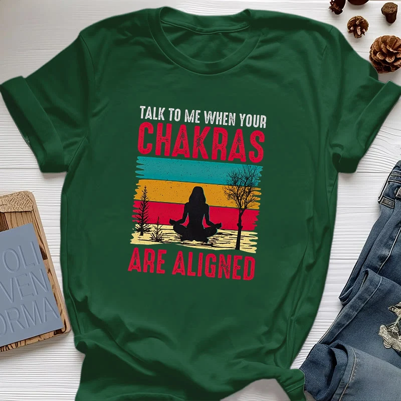 Olivenorma T-Shirt „Sprich mit mir, wenn deine Chakren ausgerichtet sind“